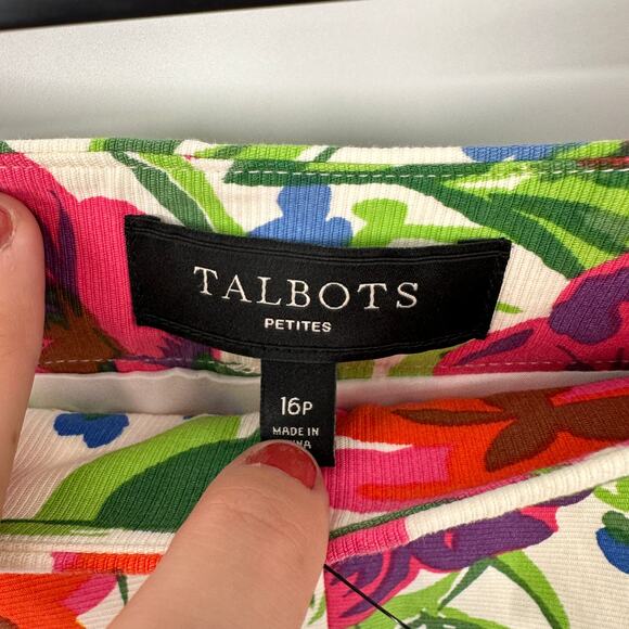 TALBOTS NWT Floral Straight Ankle Pants // 16 Petite - Picture 5 of 11